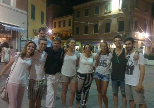 students by night in Santarcangelo
